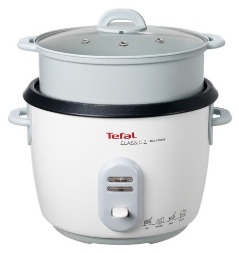 Tefal Reiskocher mit voreingestellten Kochprogrammen, automatische Warmhaltefunktion, Dampfkorb inklusive, 700 W