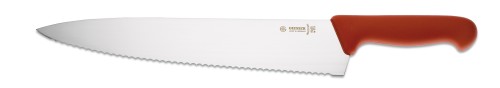 Giesser Küchenmesser Wellenschliff roter Griff