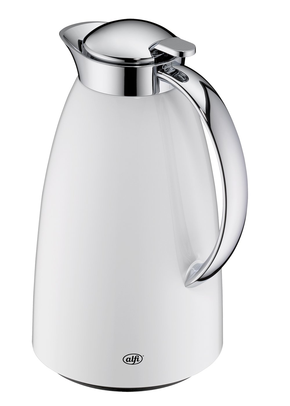 Isolierkanne Gusto coconut white polished 1,0 l; Tisch Accessoire by Martin Hauenstein; hochwertiger Edelstahl mit Hartglaseinsatz