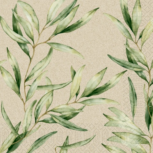 Duni Tissue-Serviette 40 x 40 cm Foliage 3-lagig, 1000 Stk/Krt (4 x 250 Stk)
