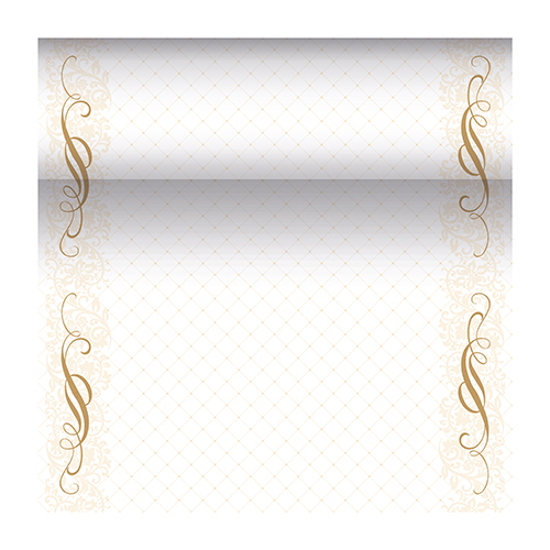 Tischläufer, stoffähnlich, PV-Tissue Mix "ROYAL Collection" 24 m x 40 cm gold "Megan" von PAPSTAR