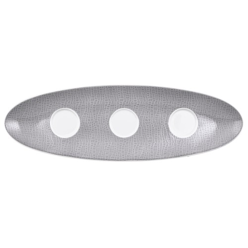 Seltmann Setplatte 44 cm, oval, Form: Coup Fine Dining, Dekor: 57272 8, hohe Kantenschlagfestigkeit, Made in Germany
