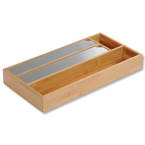Kesper Folienspender mit 4 Fächern, aus FSC- zertifiziertem Bambus. Maß: 42 x 19 x 5,4 cm