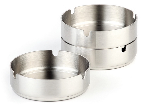 Aschenbecher Ø 8 cm, H: 3 cm Edelstahl matt poliert spülmaschinengeeignet stapelbar