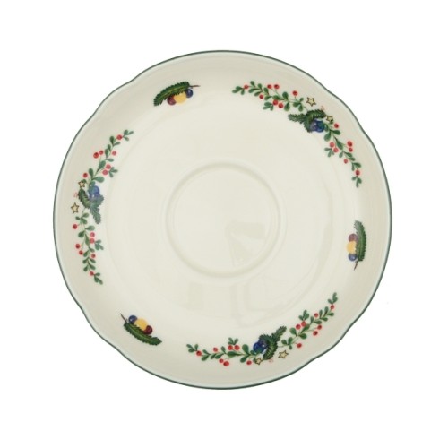 Seltmann Untere zur Kaffeetasse 14,5 cm, Form: Marieluise, Glasur: elfenbein, Dekor: 43607 Weihnachten