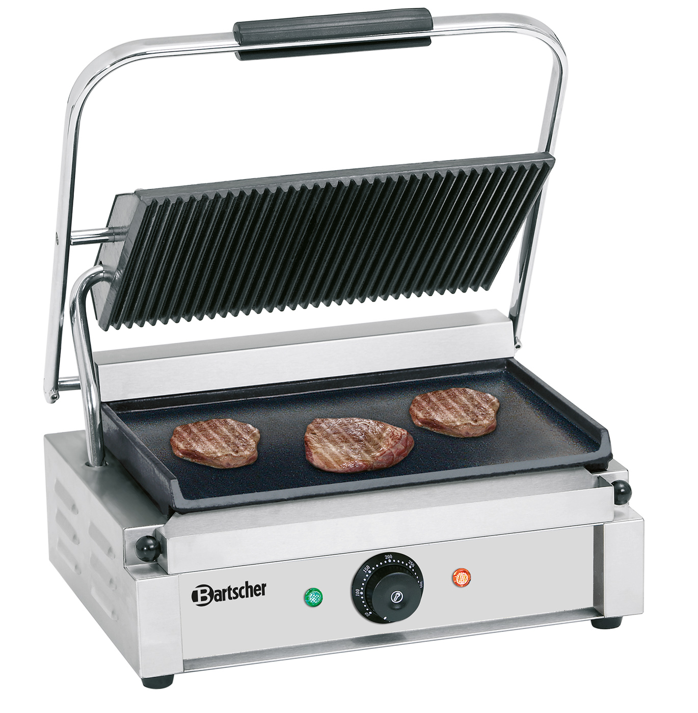 Bartscher Kontaktgrill "Panini" 1GR |Programmierung: - | Maße: 41 x 40 x 20,0 cm.Gewicht: 18,6 kg