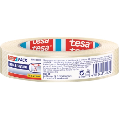 tesa® Packband Monofilament ultra resistant 25 mm x 50 m (B x L) Synthesekautschuk transparent