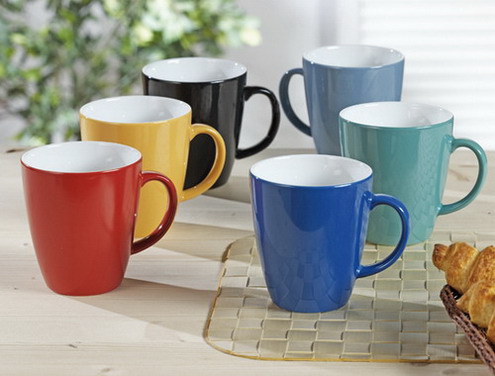 6 Henkelbecher Inhalt: je 0,35 ltr., COFFEE SHOP, CLASSIC COLOUR, Farbenmix, Höhe: 9,6 cm