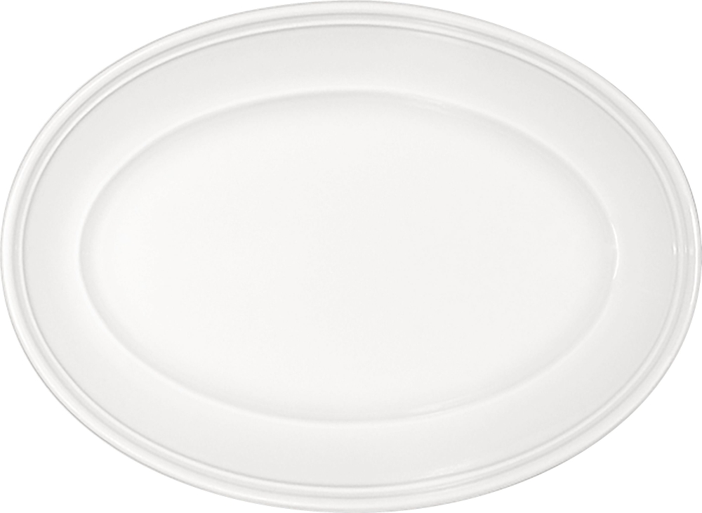 Bauscher Platte oval COME4TABLE, mit steile Fahne, 240 x 188 mm, Höhe: 32, uni weiss