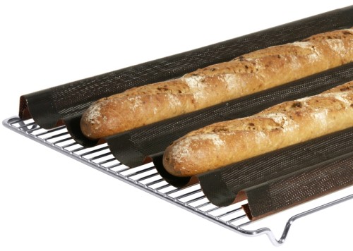 Brötchen/ Baguette-Matte aus Silikon, -40C bis +280C, zum Aufbacken von tiefgefrorenen Brötchen- oder Baguetteteigen z.B.