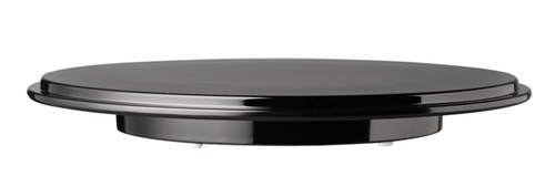 Torten- / Konditorplatte Ø 31 cm, H: 3,5 cm Melamin, schwarz mit Antirutsch-Füßchen spülmaschinengeeignet stapelbar nicht