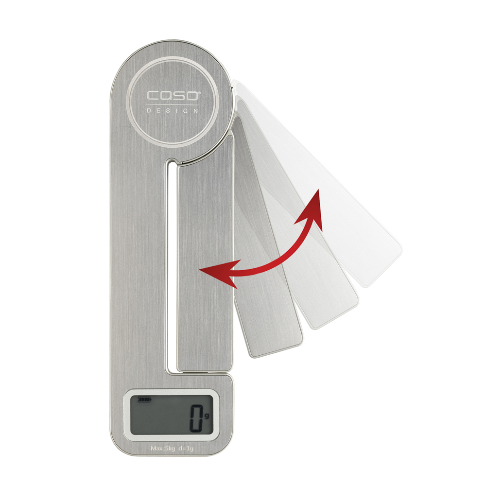 Caso Küchenwaage KITCHEN ECOSTYLE, umweltfreundlich mit kinetischer Energie durch Bewegung des Schenkels,