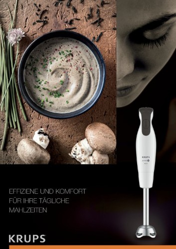 Krups Perfectmix 6000 Stabmixer, 600 Watt, Pürierstab mit 2 Geschwindigkeiten, 4 Messer mit POWELIX Technologie, weiß