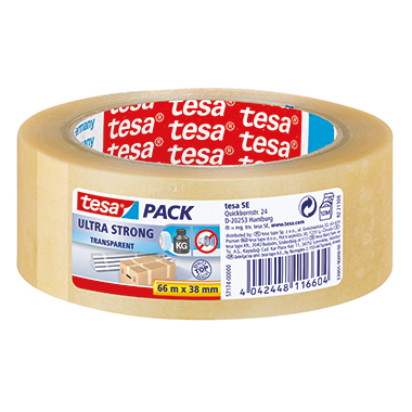 tesa® Packband tesapack® Ultra Strong 38 mm x 66 m (B x L) PVC transparent