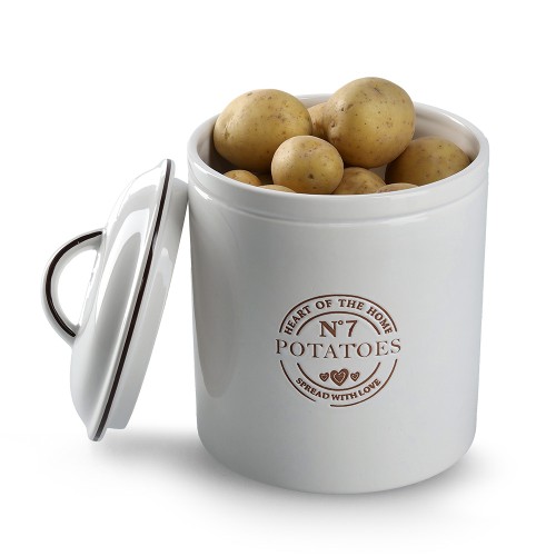 Vorratsdose "Potatoes", 2900 ml, Keramik, weiß / Maße: Ø 17,5x24,5 cm