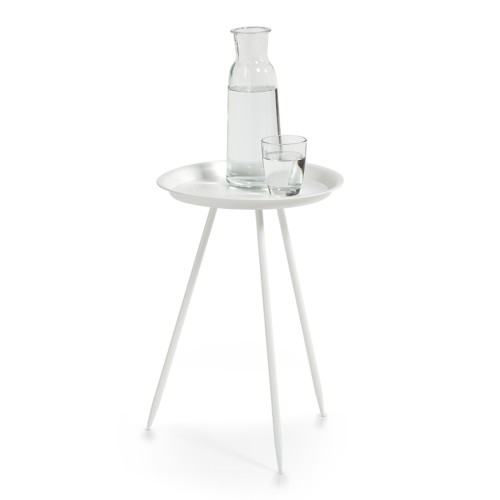 Beistelltisch, Metall pulverbeschichtet, Ø29,5x44 cm. Farbe: weiß. Dieser praktische Beistelltisch wurde aus hochwertigem Metall gefertigt und ist