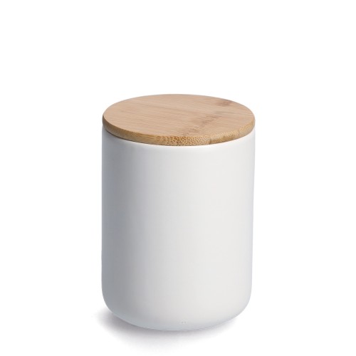 Vorratsdose m. Bambusdeckel, 670 ml, Steingut,.