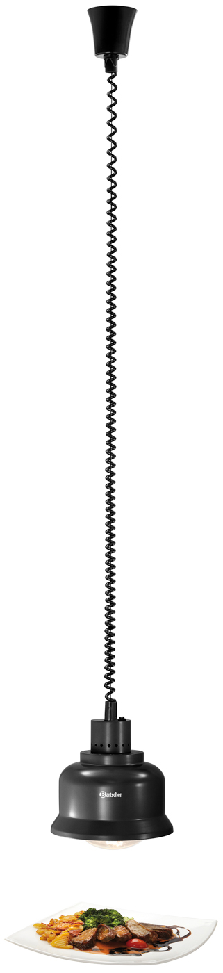 Bartscher Wärmelampe IWL250D SW | Art derWärmequelle: Infrarotlampe(n) | Maße: 23 x 23 x25,0 cm. Gewicht: 1 kg
