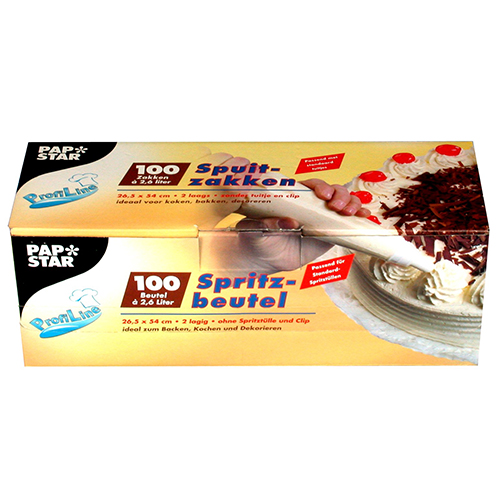 100 Spritzbeutel 2,6 l 54 cm x 26,5 cm transparent von Starpak