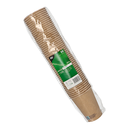 50 Trinkbecher, Pappe 0,3 l Ø 9 cm · 11 cm braun von PAPSTAR