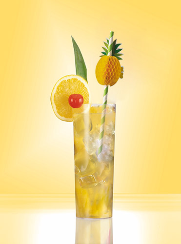 50 Trinkhalme, Papier Ø 6 mm · 20 cm blau/weiss "Pineapple" von PAPSTAR