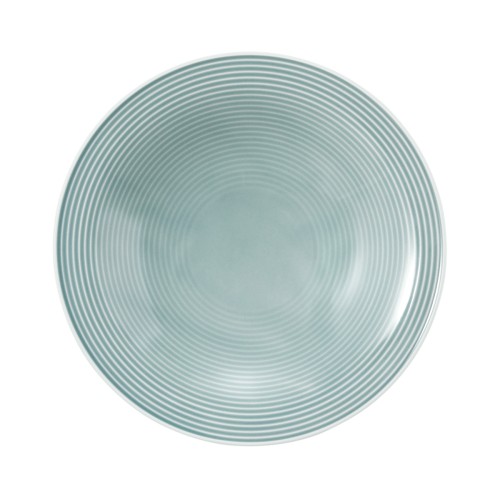 Seltmann Suppenteller rund 22,5 cm, rund mit Relief, Form: Beat, weiss Arktisblau, hohe Kantenschlagfestigkeit, Made in Germany