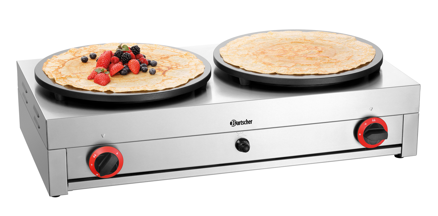 Bartscher Crêpe-Backgerät 2CP400G |Temperaturbereich von: 150 °C | Maße: 85 x 52 x23,0 cm. Gewicht: 30,4 kg