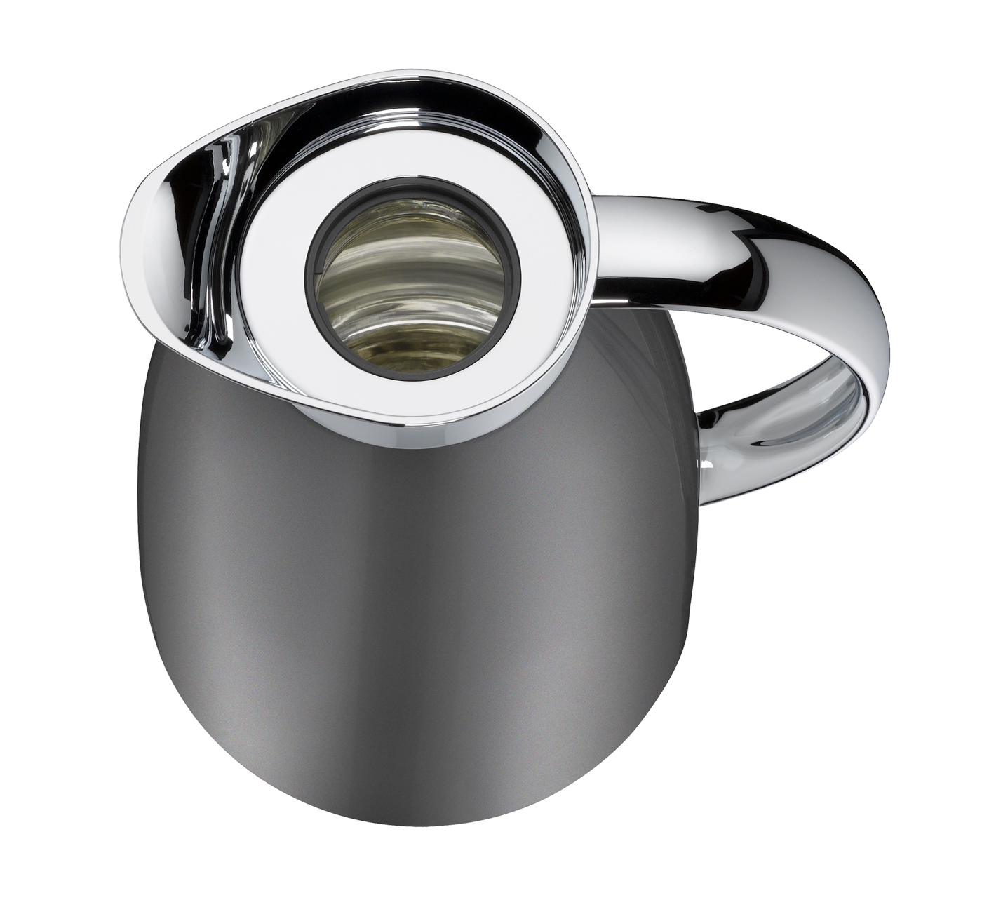 Isolierkanne Gusto space grey polished 1,0 l; Tisch Accessoire by Martin Hauenstein; hochwertiger Edelstahl mit Hartglaseinsatz