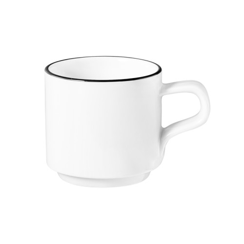 Seltmann Obere zur Moccatasse 0,09 l, rund, Form: Good Mood, Dekor: 10826 Black Line, hohe Kantenschlagfestigkeit, Made in Germany