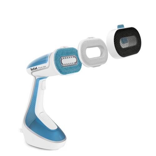 Tefal PURE TEX Dampfglätter, exklusives Multi-Pad-System für vier Funktionen in einem Gerät: Entkeimen, Glätten, Säubern und Beduften,