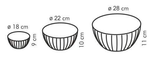 Kunststoffschüssel DELÍCIA, Set, 3-tlg., gelb