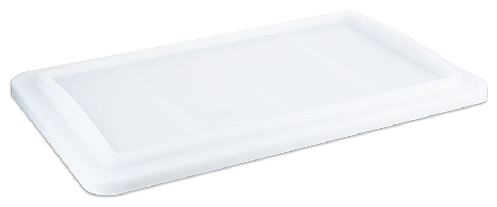 Deckel zu Besteckmulde Länge: 53,5 cm, Breite: 33 cm, Höhe: 4 cm, aus weißem Polypropylen, stapelbar.