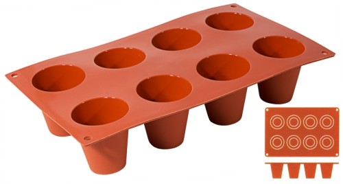 Silikon-Backmatte, DARIOL mit 8 Formen aus reinem Silikon, terrakottafarben, spülmaschinenfest, geruchs- und