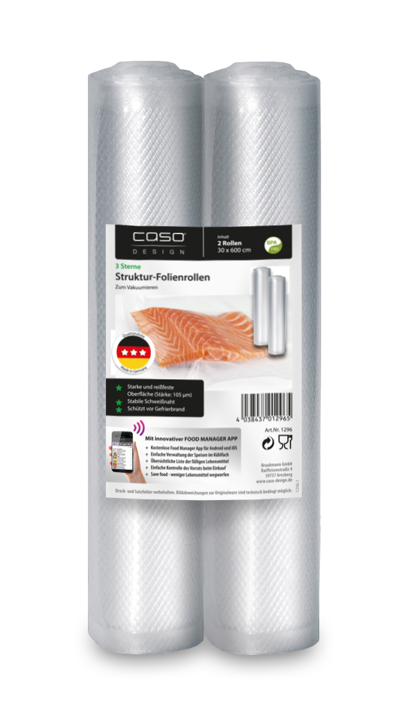 Caso Strukturrolle / Vakuumrolle für das Caso Fastvac-System Stärke 105 µm Maße 30 x 600 cm