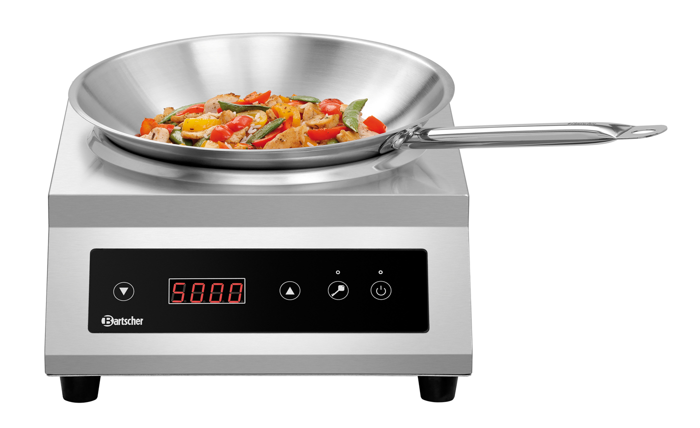 Bartscher Induktionswok IW 50 | Geräte-Anschluss:3 NAC | Maße: 40 x 52,5 x 19,5 cm. Gewicht: 10,7 kg