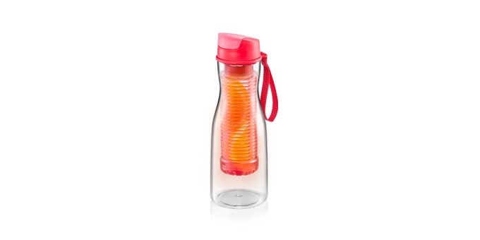 Trinkflasche mit Fruchteinsatz PURITY 0.7 l, rot