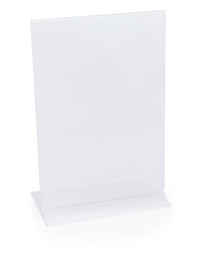 Kartenhalter. DIN A4. Acryl. Maße: 21 x 9,5 x 32,5 LxBxH.