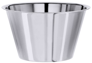 Dariol-/ Becherförmchen aus Edelstahl 18/10, seidenmatt poliert, mit glattem, flachem Rand, schwere Qualität Bodendurchmesser: 5,7 cm,