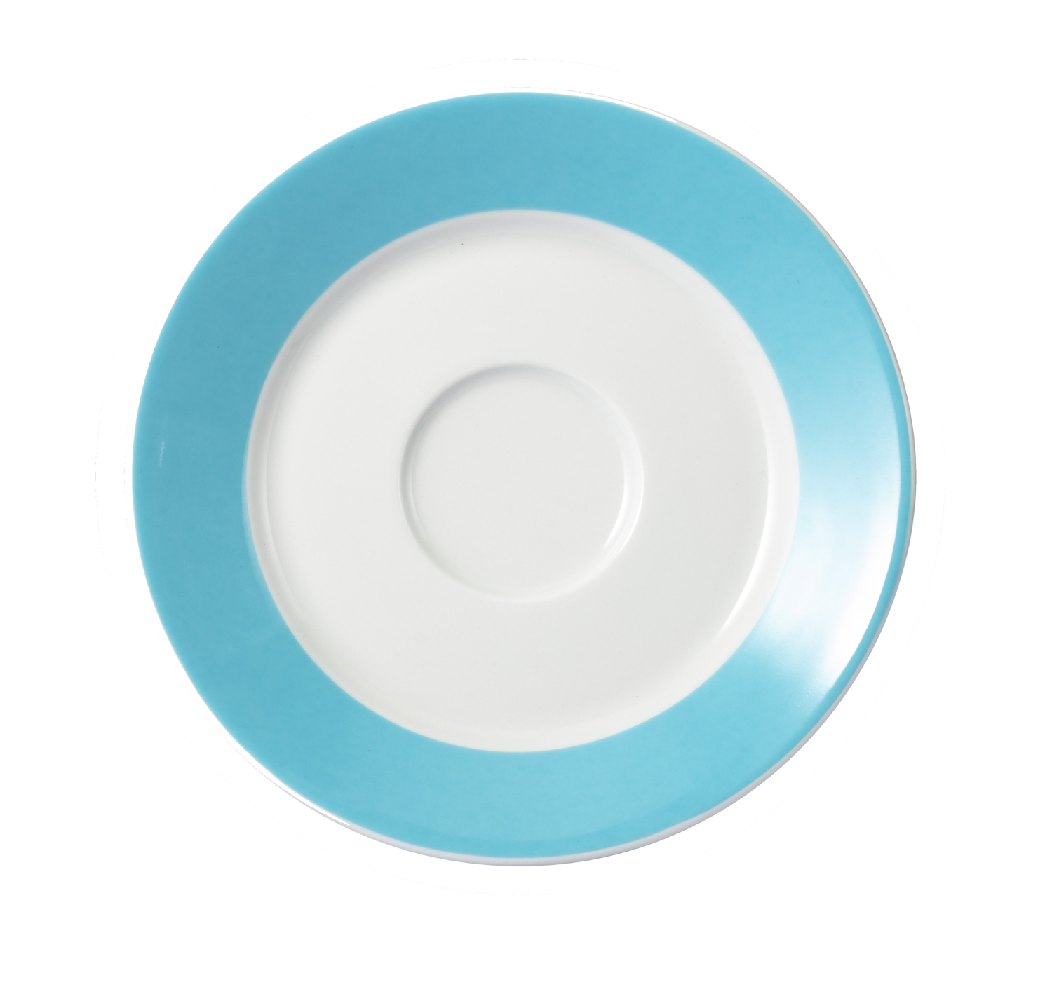 MERIDIAN Suppen-Untertasse, 16cm, hellblau, aus Porzellan, von caterado. Made in Europe.