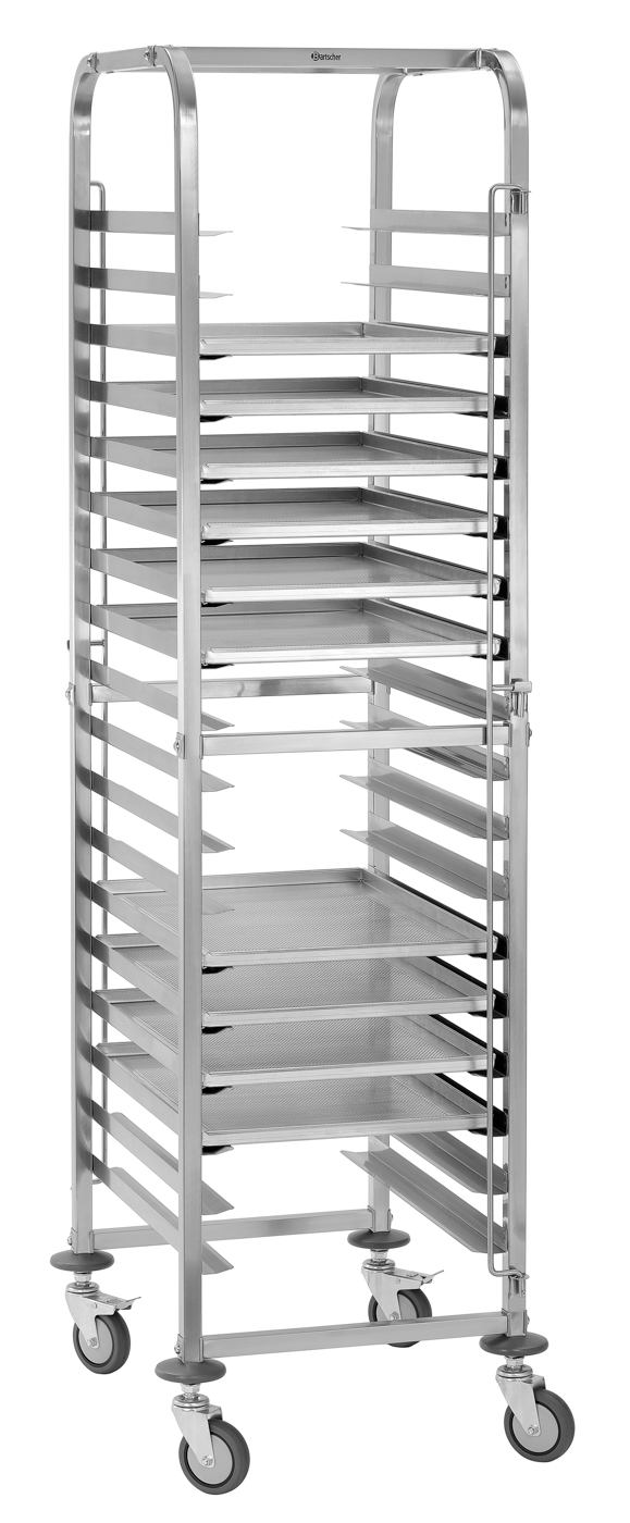 Bartscher Euronormwagen 18EN60400 |Eigenschaften: Je eine Behältersicherung anVorder- und Rückseite | Maße: 49 x 63 x 118,5 cm.