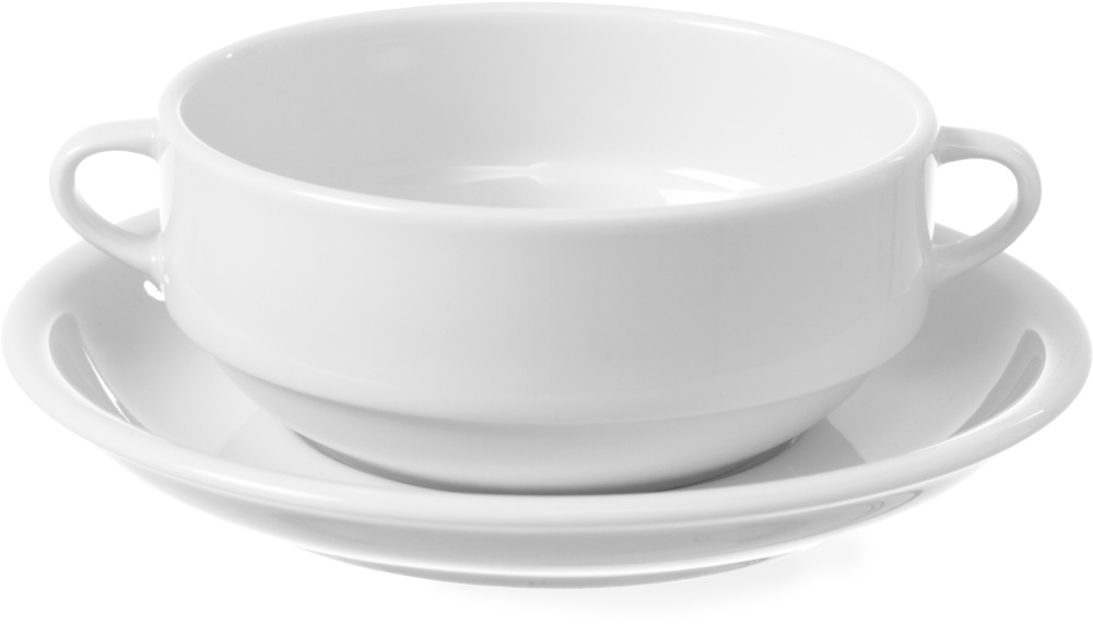 Suppen-Untertasse - ø 170 mm, Serie Delta. Hotelporzellan weiss.