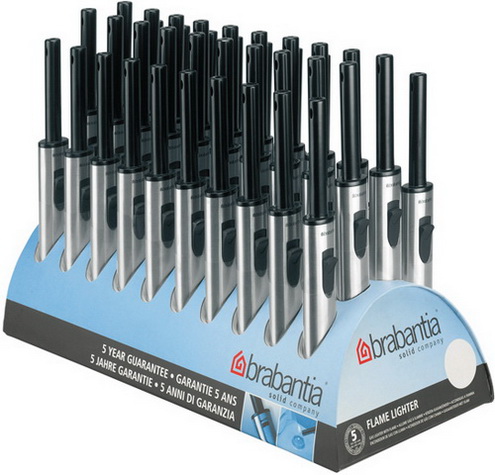 Brabantia Kerzen-/Gasanzünder Profile, mit Schubknopf im Display Matt Steel