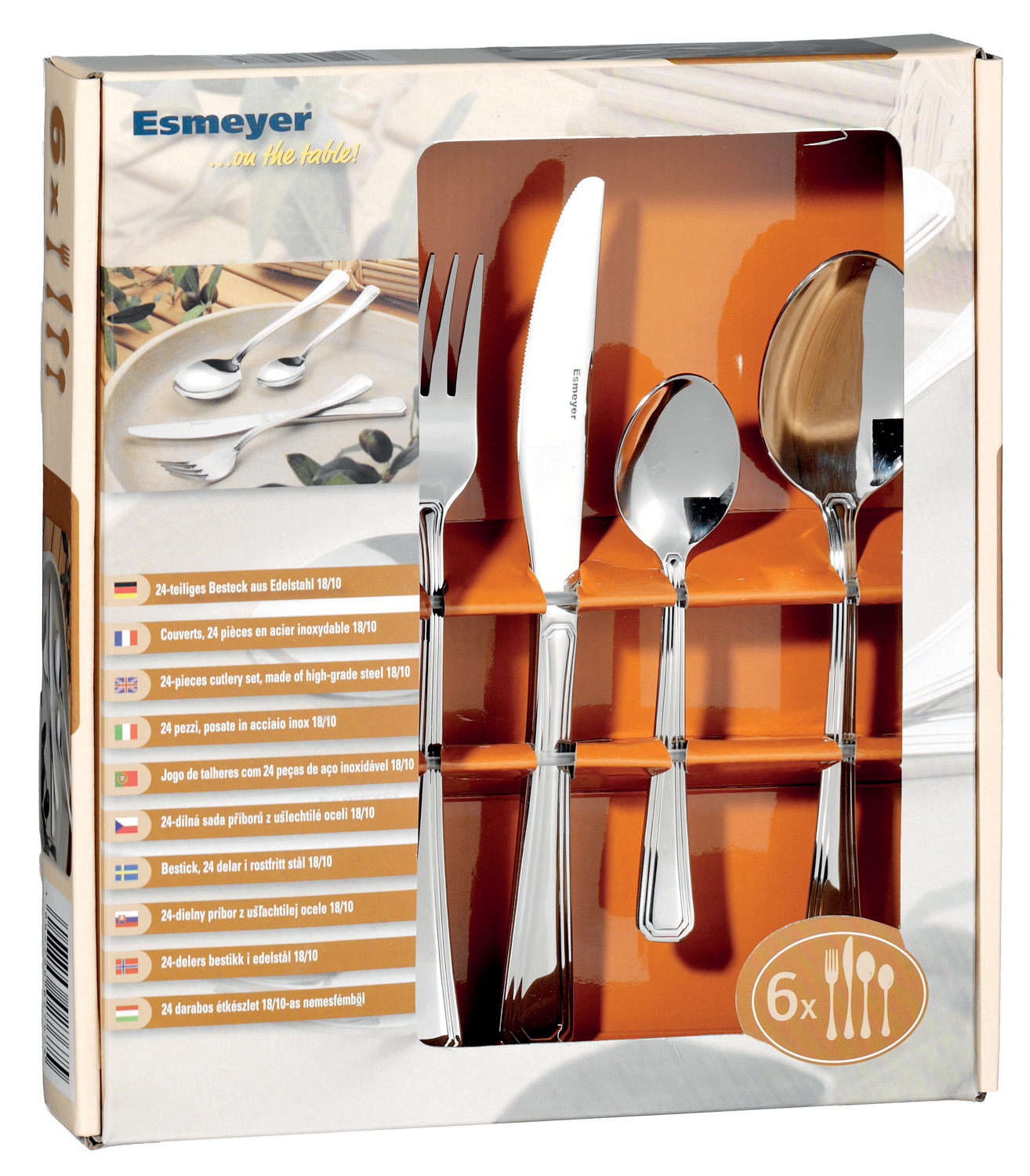 24-tlg. Besteck ANGELIKA 18/10, poliert, Sondermaterialstärke, im Geschenkkarton Nr. 3