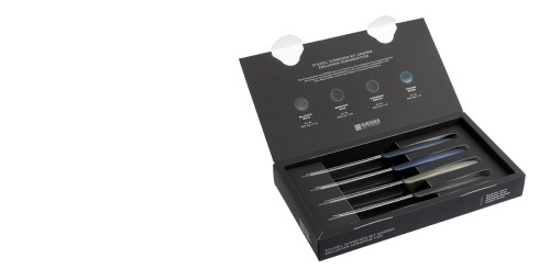 Allzweckmesser-Set, 4-tlg. mit Wellenschliff, gemischt metallic Giesser - Made in Germany