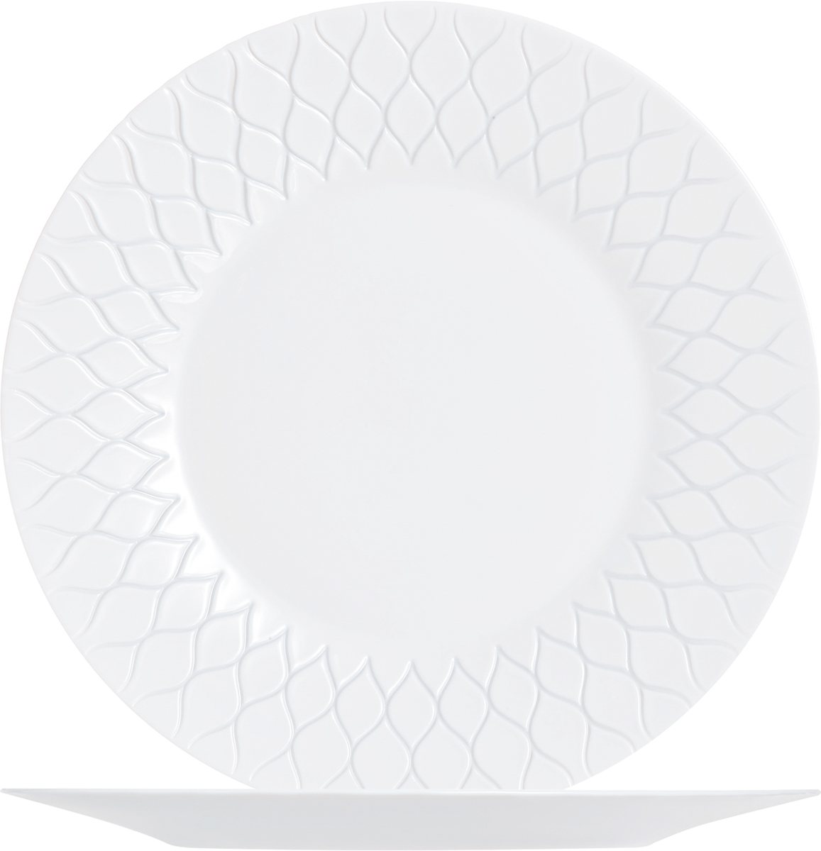 Teller flach AMARIO, Durchmesser: 28 cm, Farbe: weiss, mit Relief