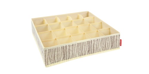 Organizer für Socken und Unterwäsche FANCY HOME 40 x 35 x 10 cm, cremefarbig