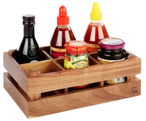 Holzbox -SUPERBOX- 29 x 18,5 cm, H: 10,5 cm Akazienholz passend zu GN 1/4 nicht spülmaschinengeeignet stapelbar Farbe: Braun