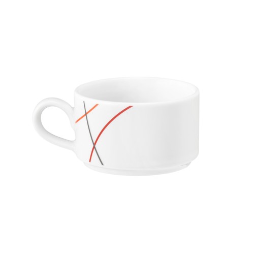 Seltmann Obere zur Moccatasse 0,09 l, rund, Form: Community, Dekor: 57402 Red Line, hohe Kantenschlagfestigkeit, Made in Germany