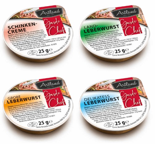 Artland Wurst Sortiment - 100er Karton - Gross-Sortiment Streichwurst á 25g Hygienisch einzeln verpackt