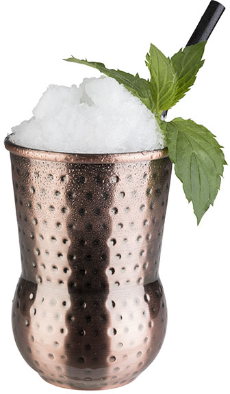 Becher -JULEP MUG- Ø 8 cm, H: 11,5 cm Edelstahl, Antik-Kupfer-Look gehämmerte Oberfläche Volumen: 0,4 Liter nicht